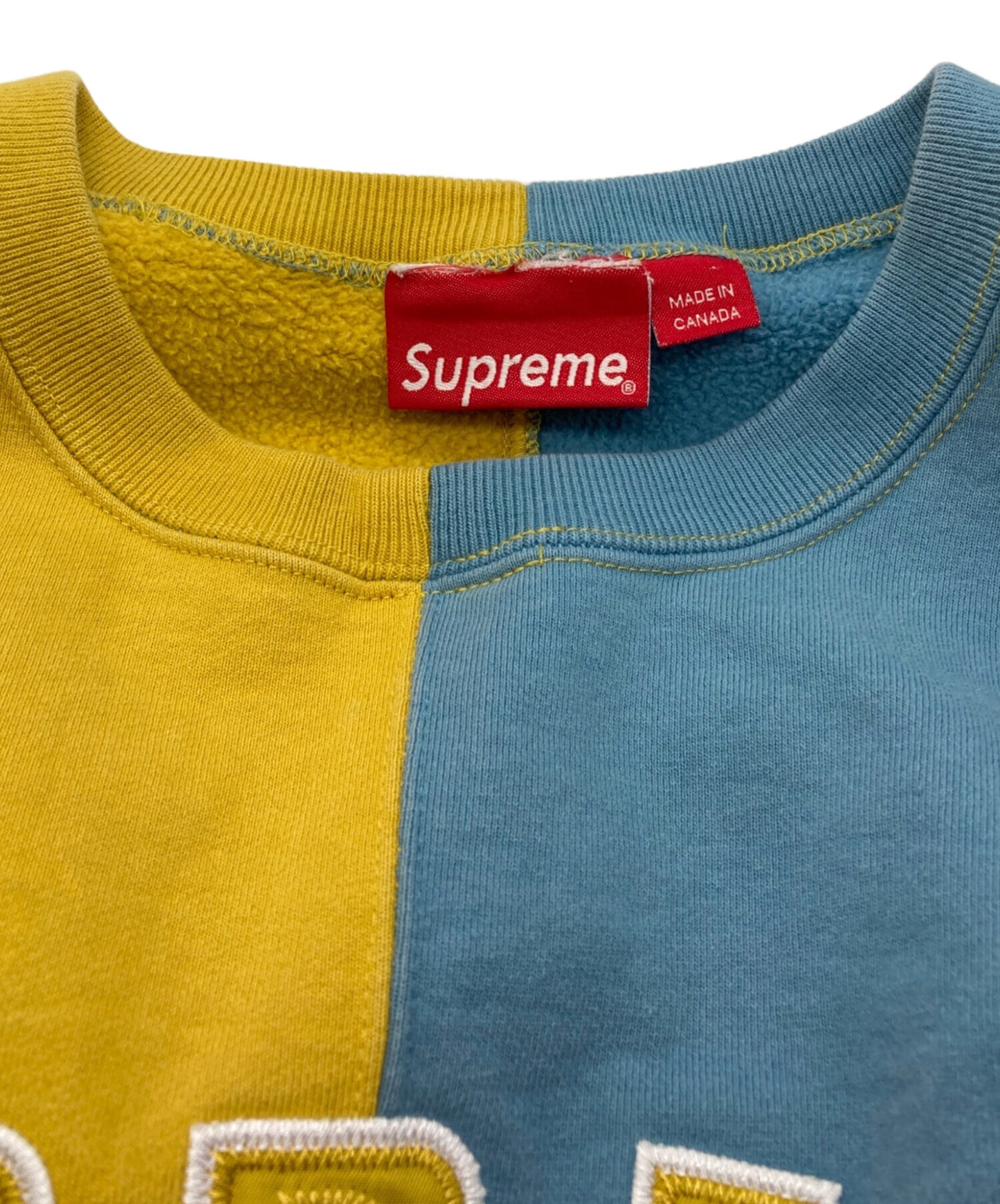 [Pre-owned] SUPREME Split Crewneck Sweatshirt Mustard