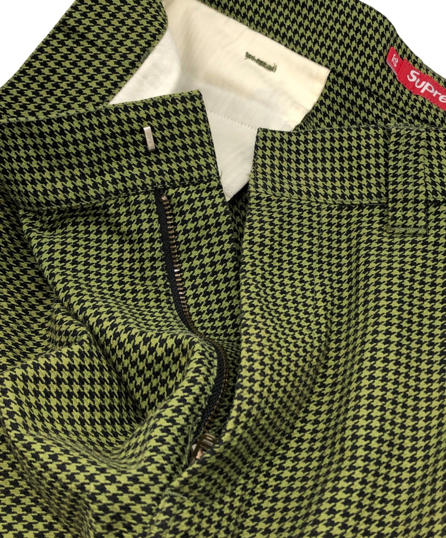 [Pre-owned] SUPREME Work Short "Olive Houndstooth"