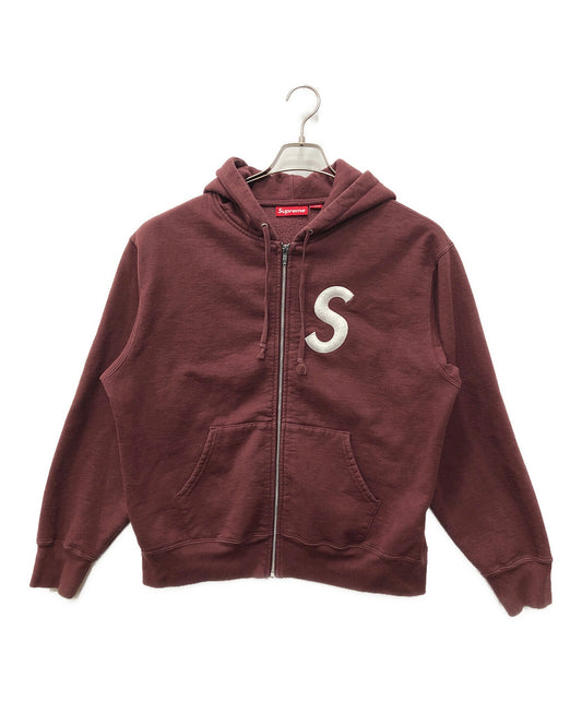 [Pre-owned] SUPREME S Logo Zip-Up Hooded Sweatshirt