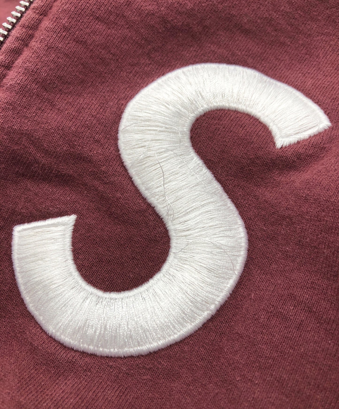 [Pre-owned] SUPREME S Logo Zip-Up Hooded Sweatshirt
