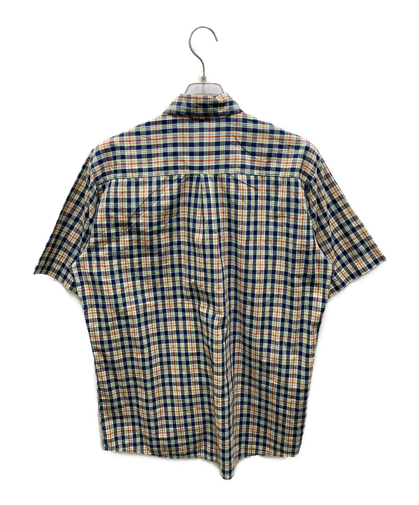 [Pre-owned] stussy Short Sleeve Checked Shirt 90's Navy Blue Tag
