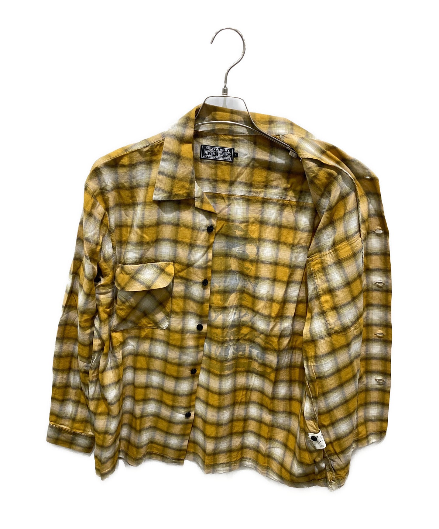 [Pre-owned] Hysteric Glamour SMOKING GIRL open collar shirt 02233AH02