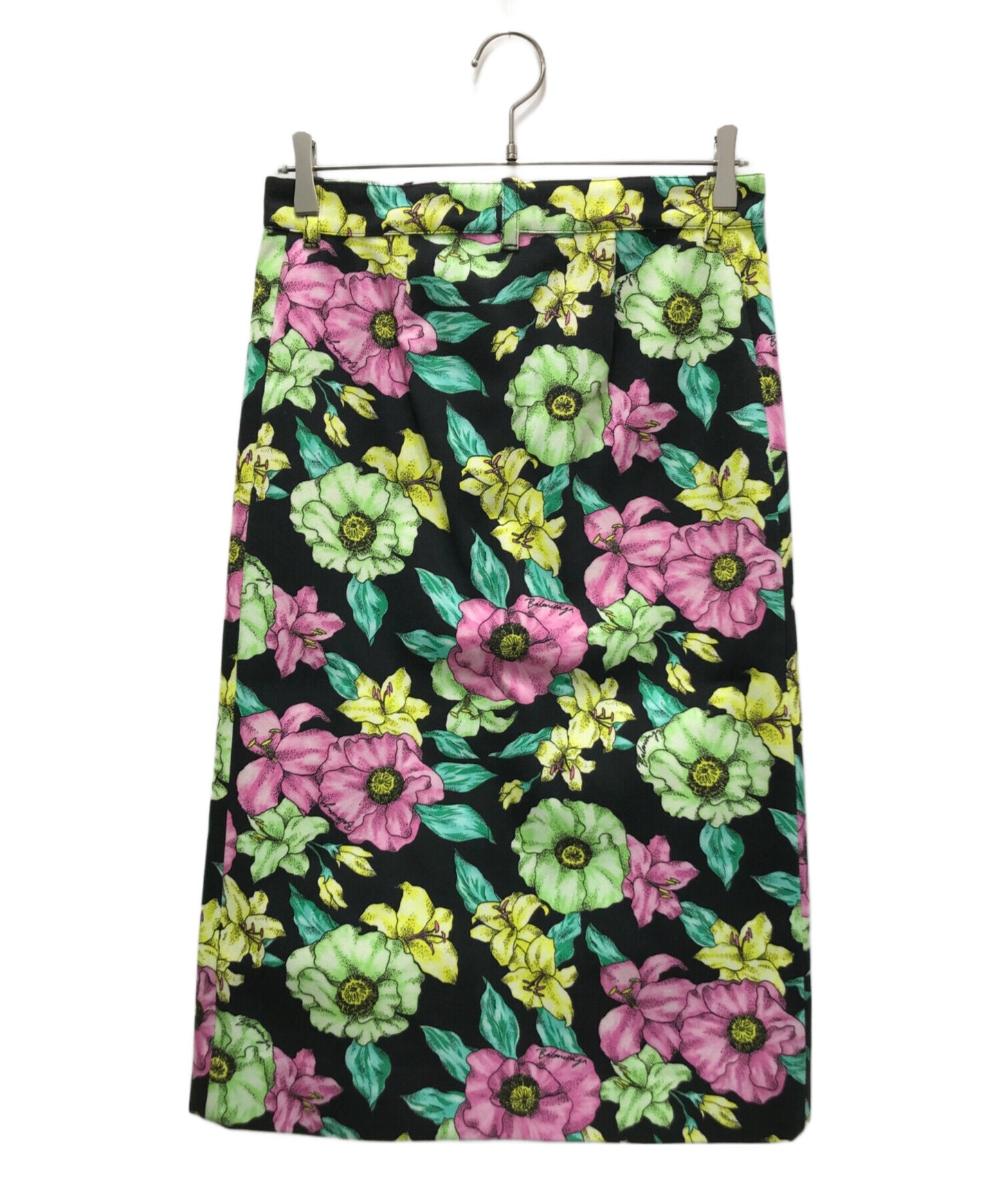 [Pre-owned] BALENCIAGA flower-print skirt 601192 TGLN7