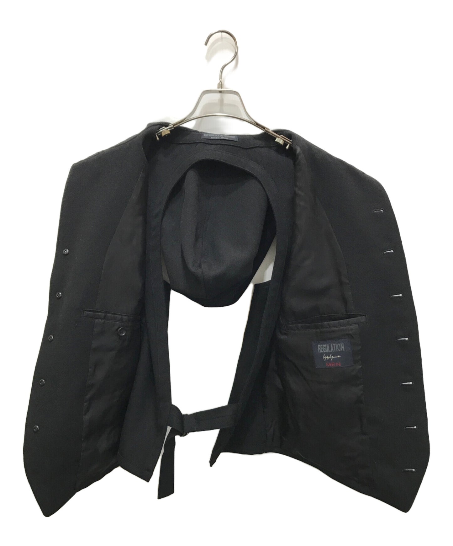 [Pre-owned] YOHJI YAMAMOTO REGULATION BLACK Hooded vest HE-V02-141