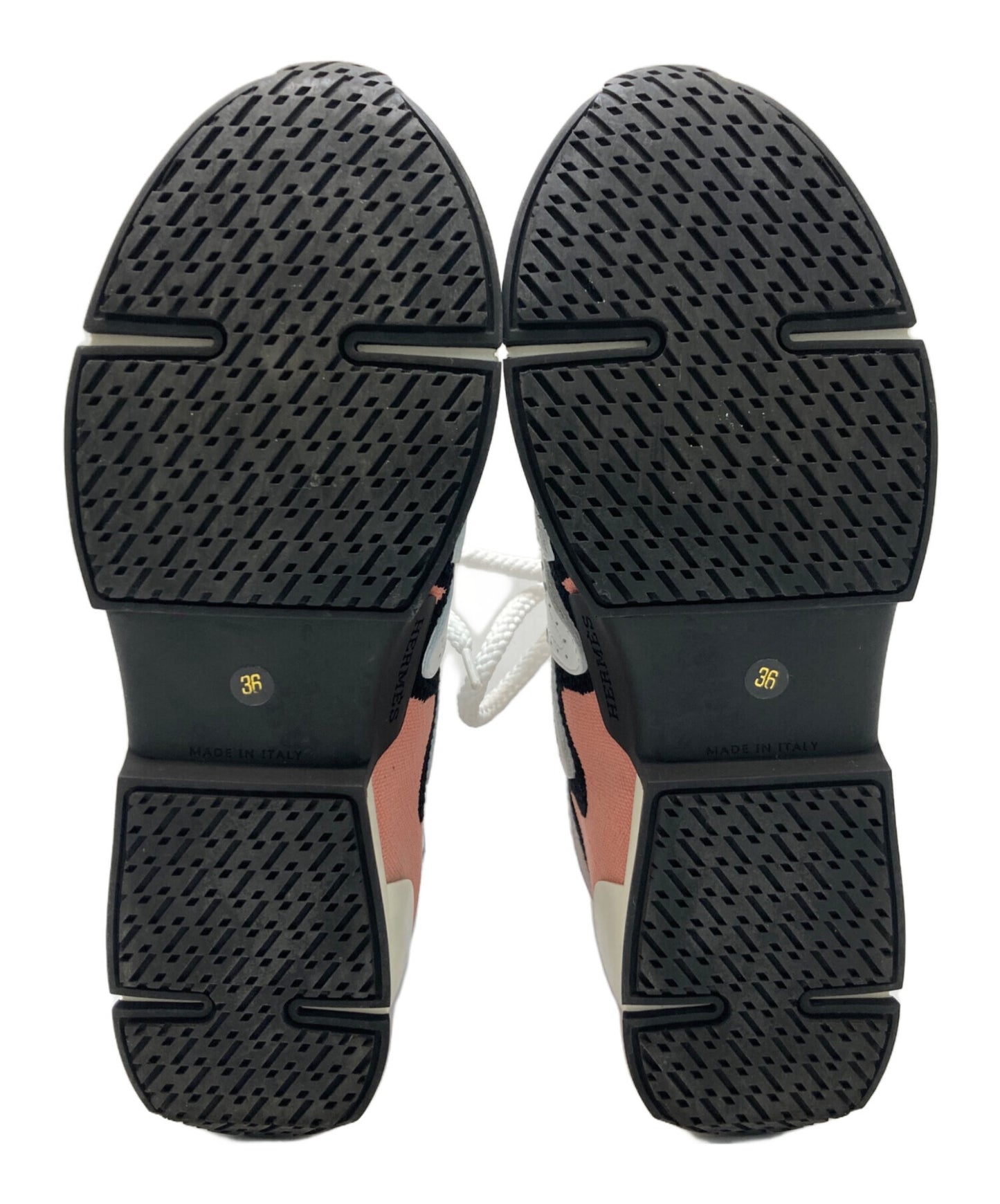 [Pre-owned] HERMES Action Bicolor Knit High Rise Sneakers 201103Z