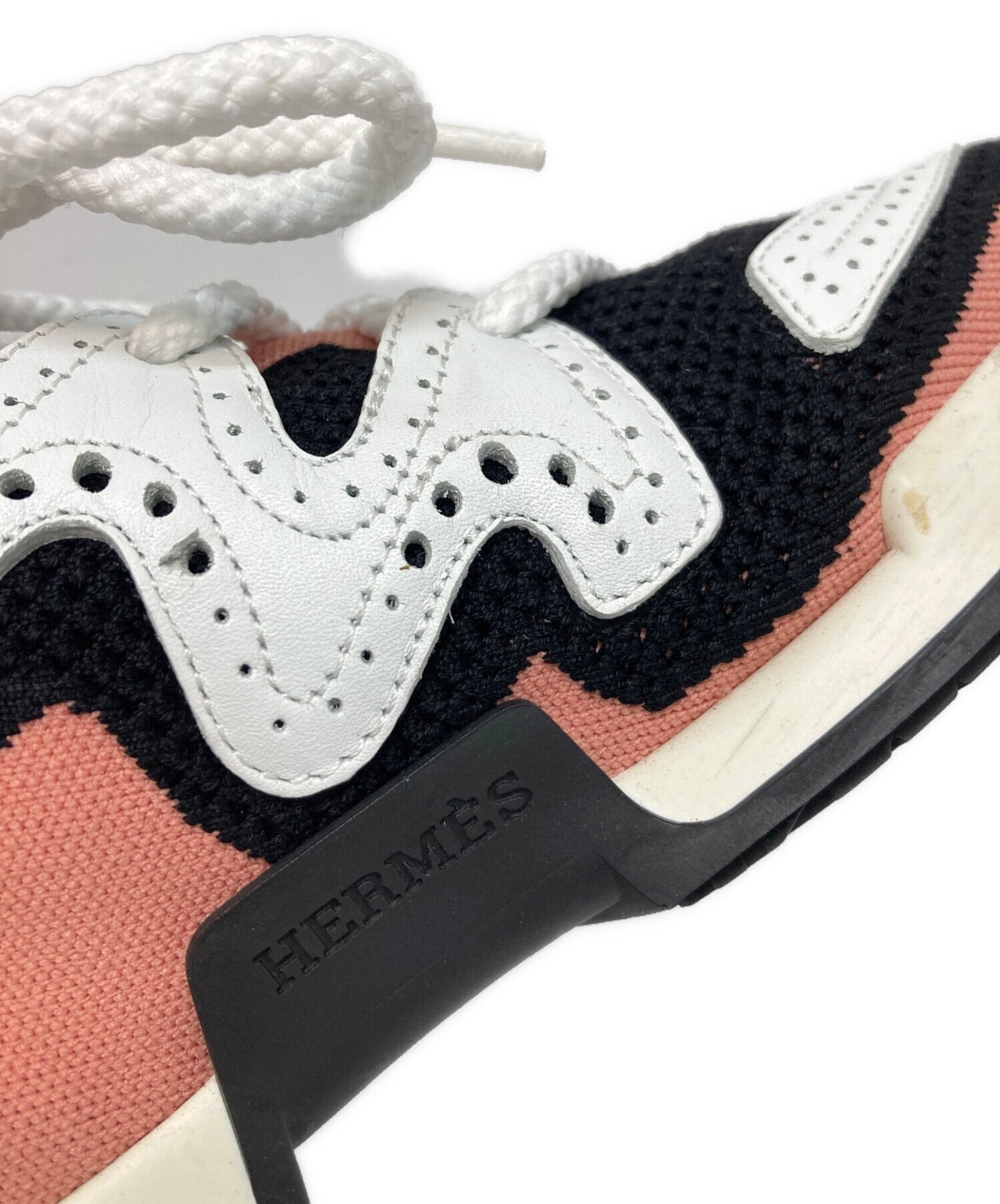 [Pre-owned] HERMES Action Bicolor Knit High Rise Sneakers 201103Z