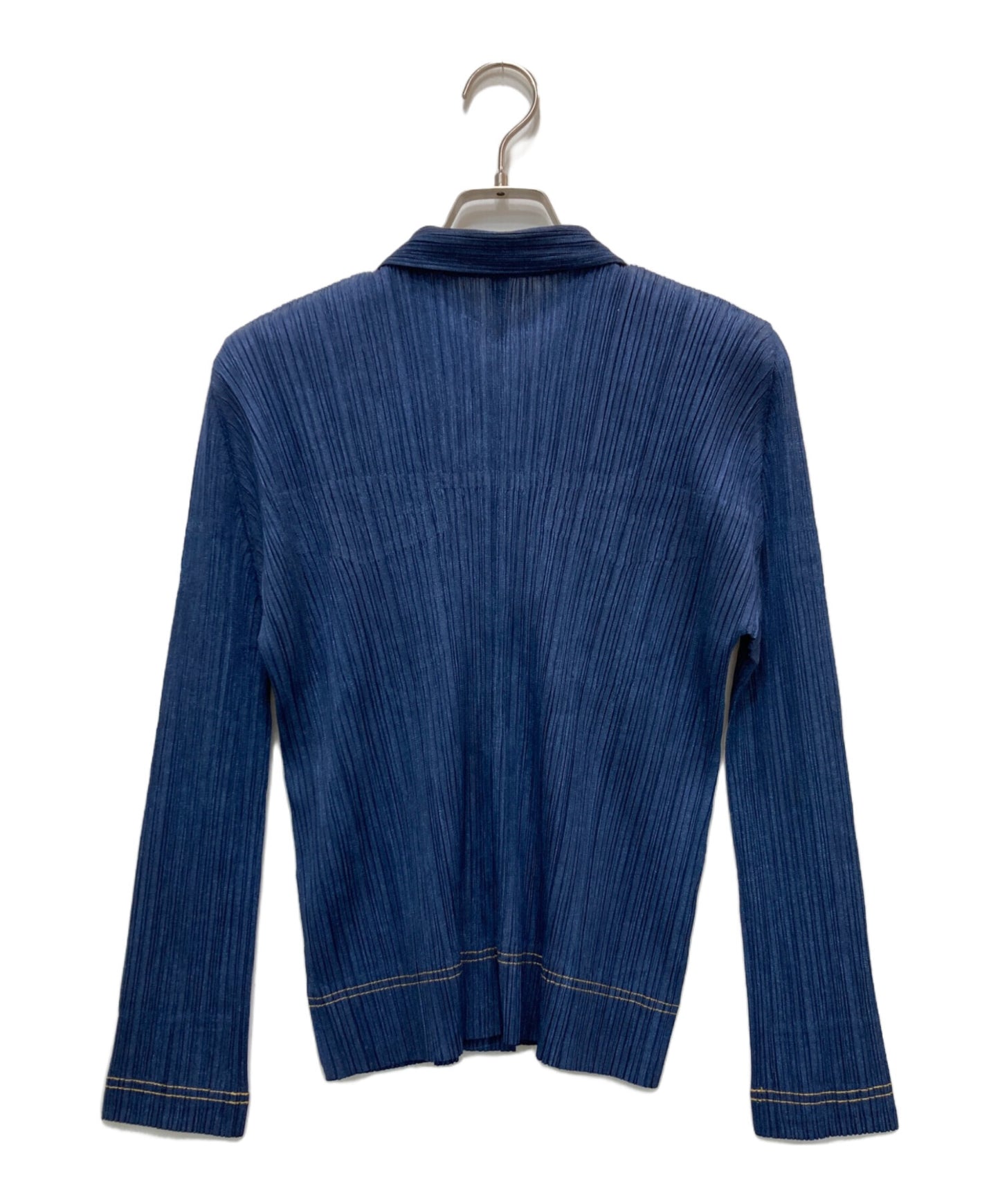 [Pre-owned] PLEATS PLEASE Denim Print Pleated Jacket PP75-JD021