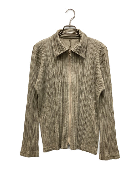 [Pre-owned] PLEATS PLEASE Pleated Zip-Up Shirt PP83-JC646