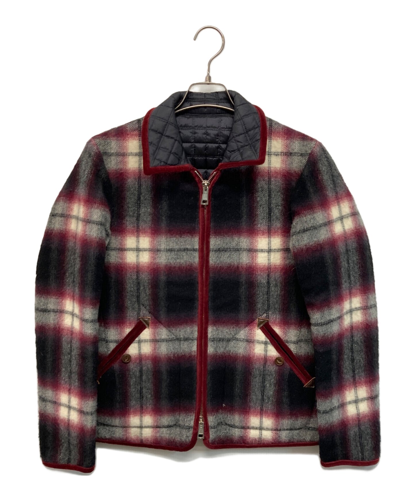 [Pre-owned] NUMBER (N)INE Check & Quilted Reversible Jacket NNJ-F913