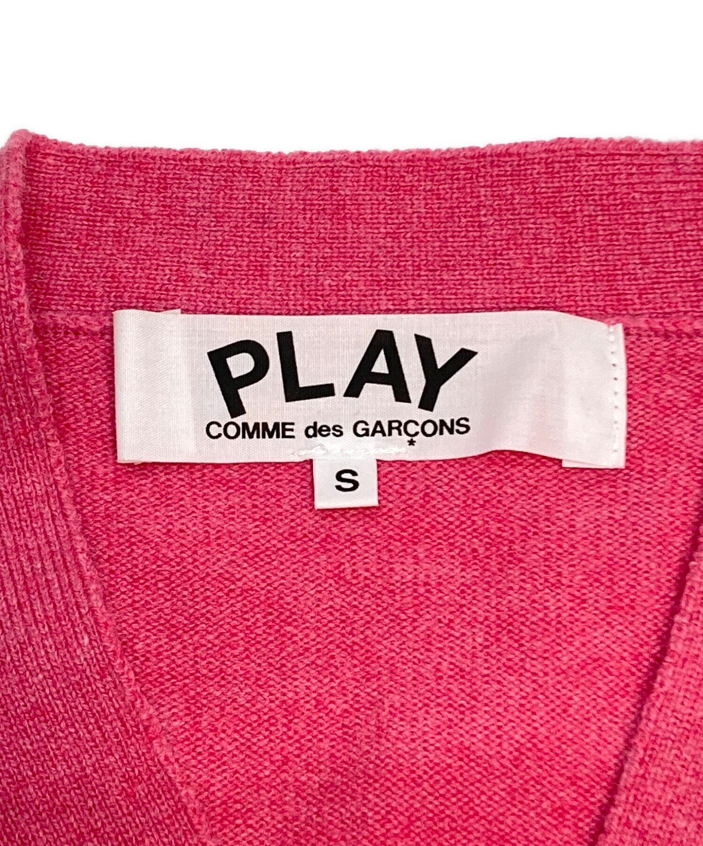 [Pre-owned] PLAY COMME des GARCONS DOUBLE RED HEART MENS V NECK CARDIGAN AZ-N076