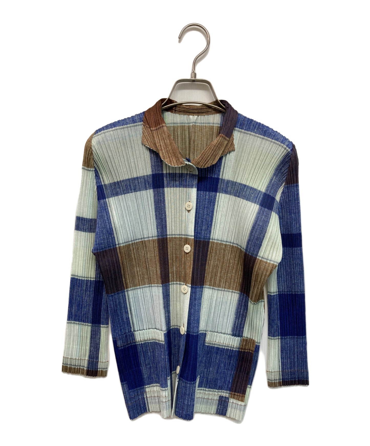 [Pre-owned] PLEATS PLEASE checked pleated shirt PP11-JD781