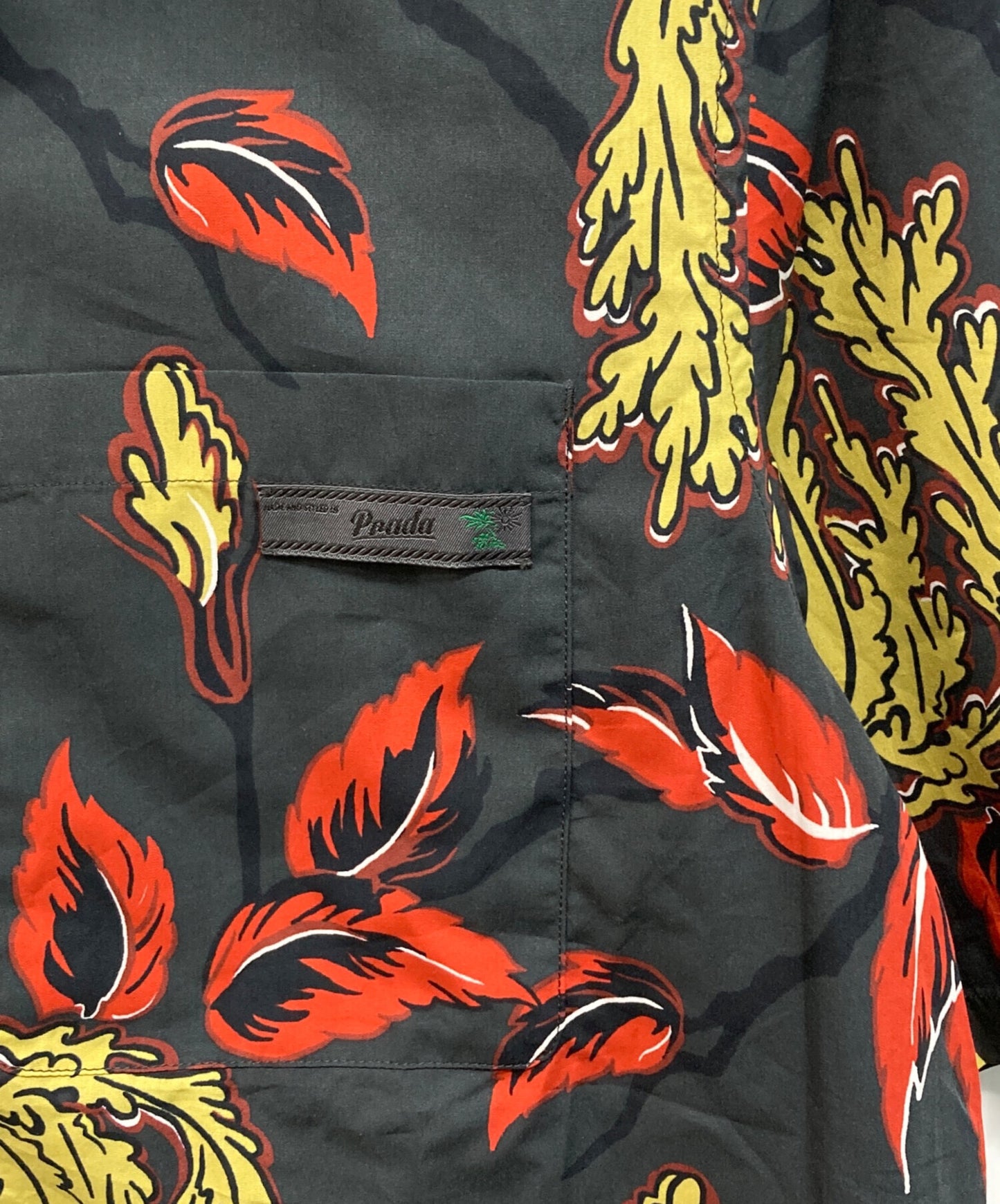 [Pre-owned] PRADA All-Over Print Aloha Open-Collar Shirt, Open-Collar Shirt, Floral Print UCS305