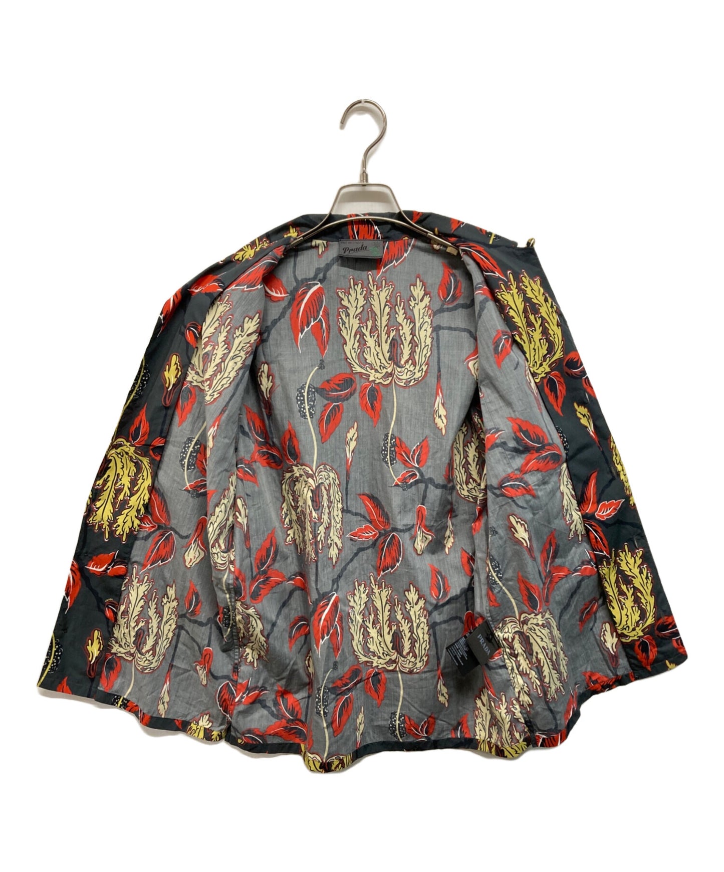 [Pre-owned] PRADA All-Over Print Aloha Open-Collar Shirt, Open-Collar Shirt, Floral Print UCS305