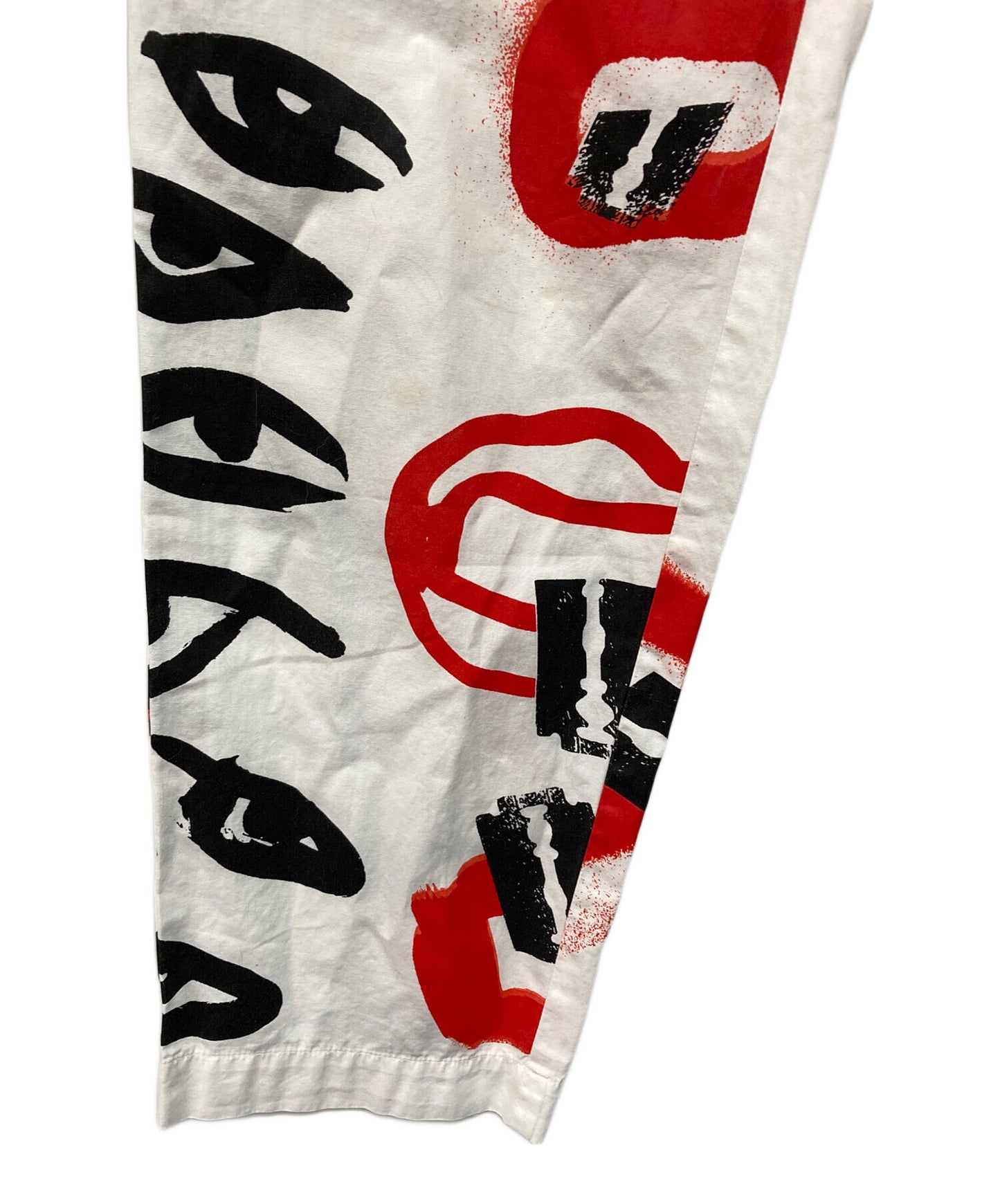 [Pre-owned] COMME des GARCONS Cotton Pigment-Printed Eye-Pattern Pants, 2000s, Original Tag GP-04015M