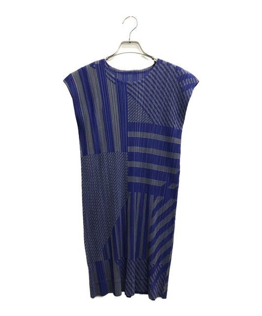 [Pre-owned] PLEATS PLEASE Pleated dress with all-over pattern PP43-JT647