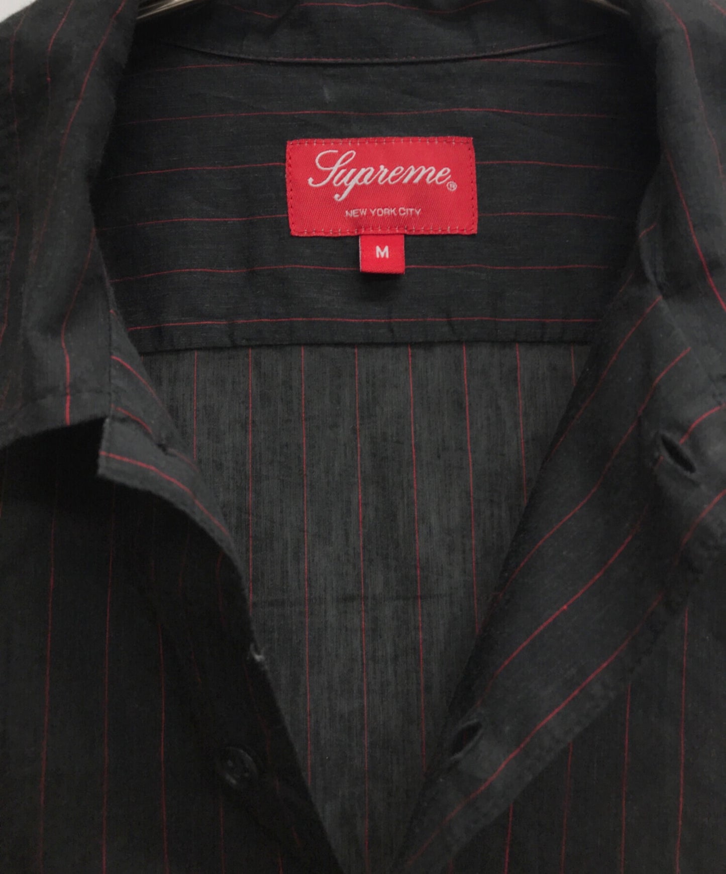 [Pre-owned] SUPREME Pinstripe Linen Shirt