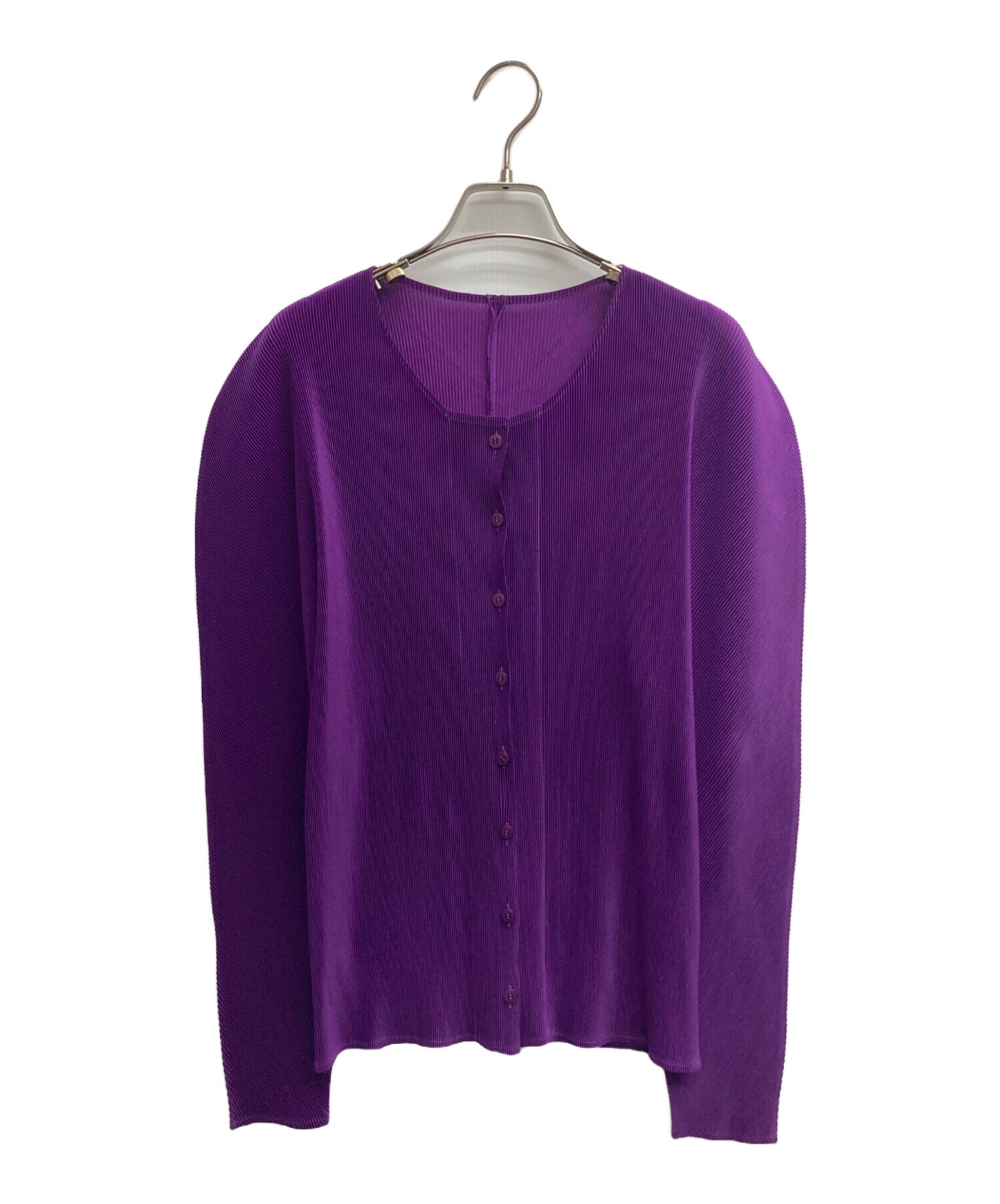 [Pre-owned] PLEATS PLEASE Pleated crew-neck cardigan PP21-FO109