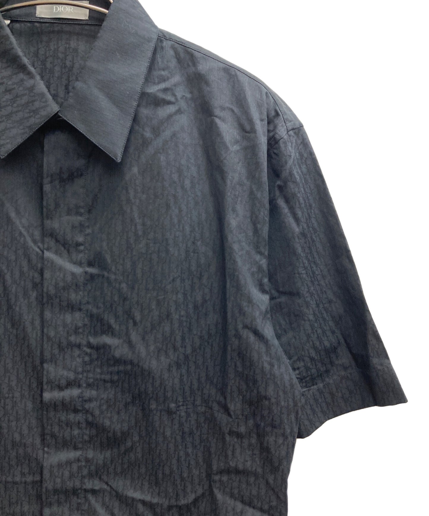 [Pre-owned] Dior Short-sleeved shirt with oblique pattern and winged buttons 013c503a4743