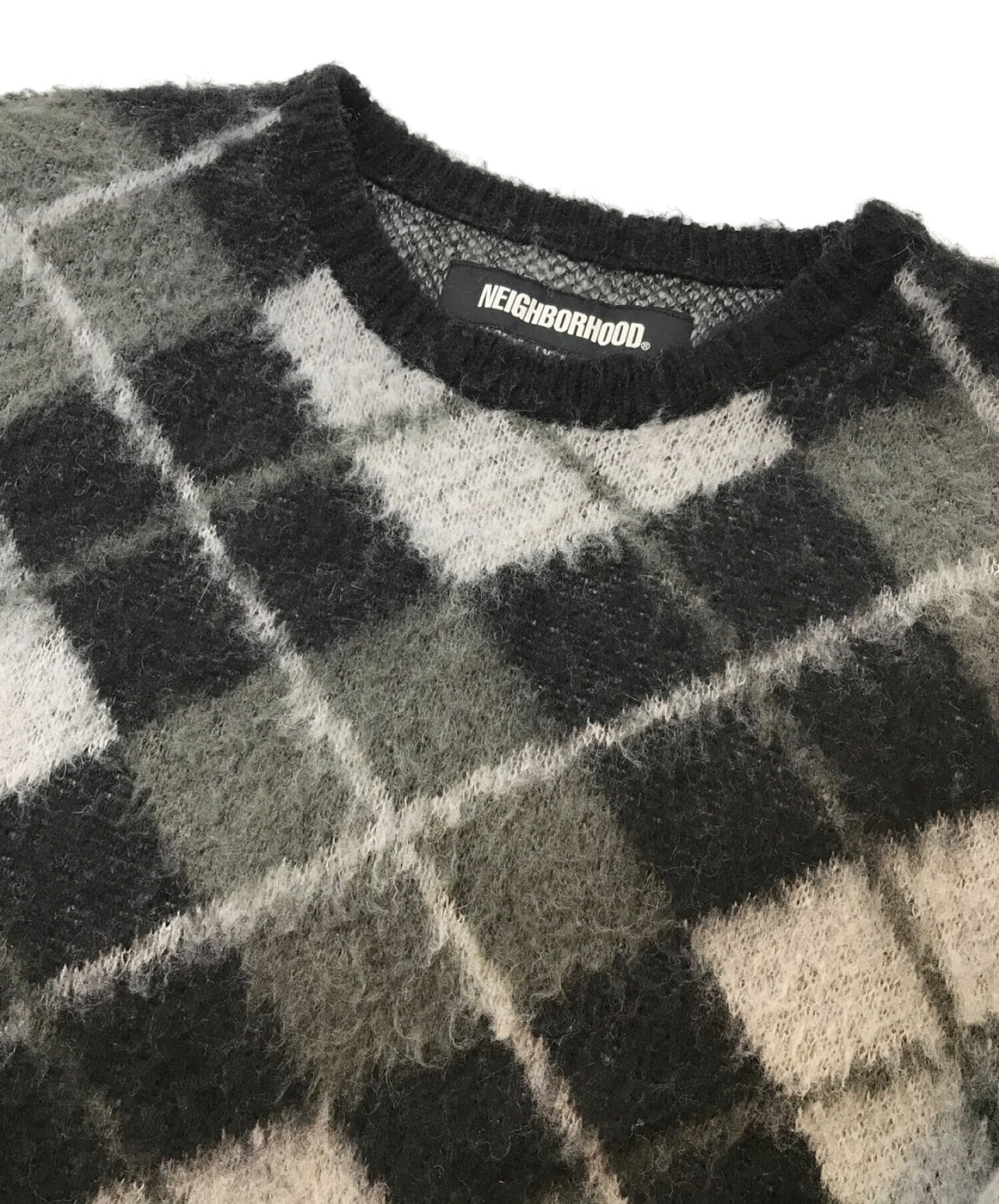 [Pre-owned] NEIGHBORHOOD Argyle Pattern Mohair Sweater Knit Sweater Mohair Knit 232FUNH-KNM03