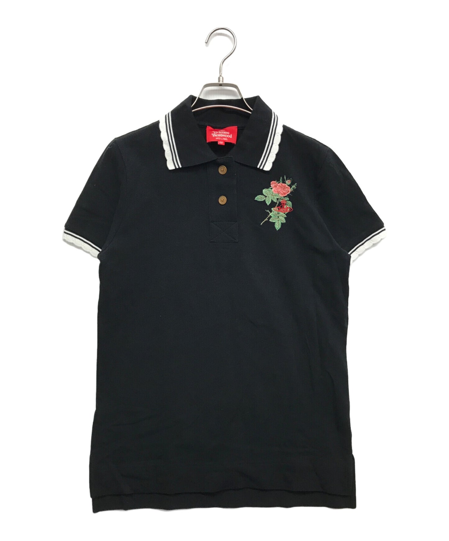 [Pre-owned] Vivienne Westwood RED LABEL Rose Embroidered Short-Sleeved Polo Shirt Short-Sleeved Polo Shirt 16-12-341043