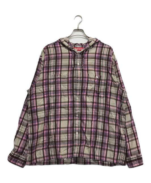 [Pre-owned] SUPREME Printed Hooded Flannel Shirt Long Sleeve Shirt Shirt