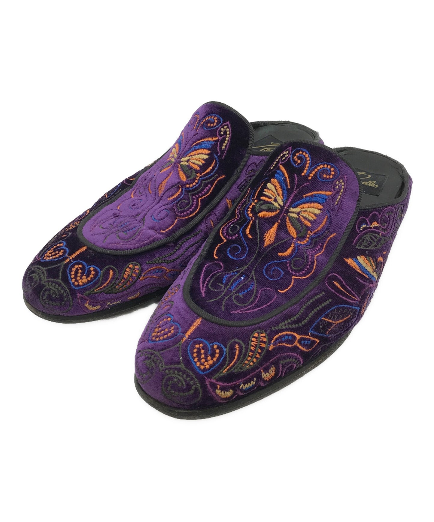 [Pre-owned] Needles Butterfly Embroidered Suede Mules Mule Shoes MB32796