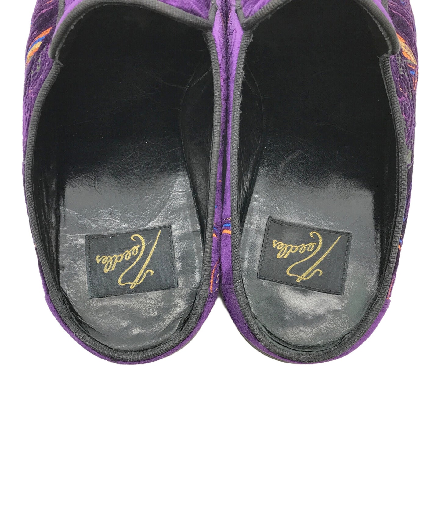 [Pre-owned] Needles Butterfly Embroidered Suede Mules Mule Shoes MB32796