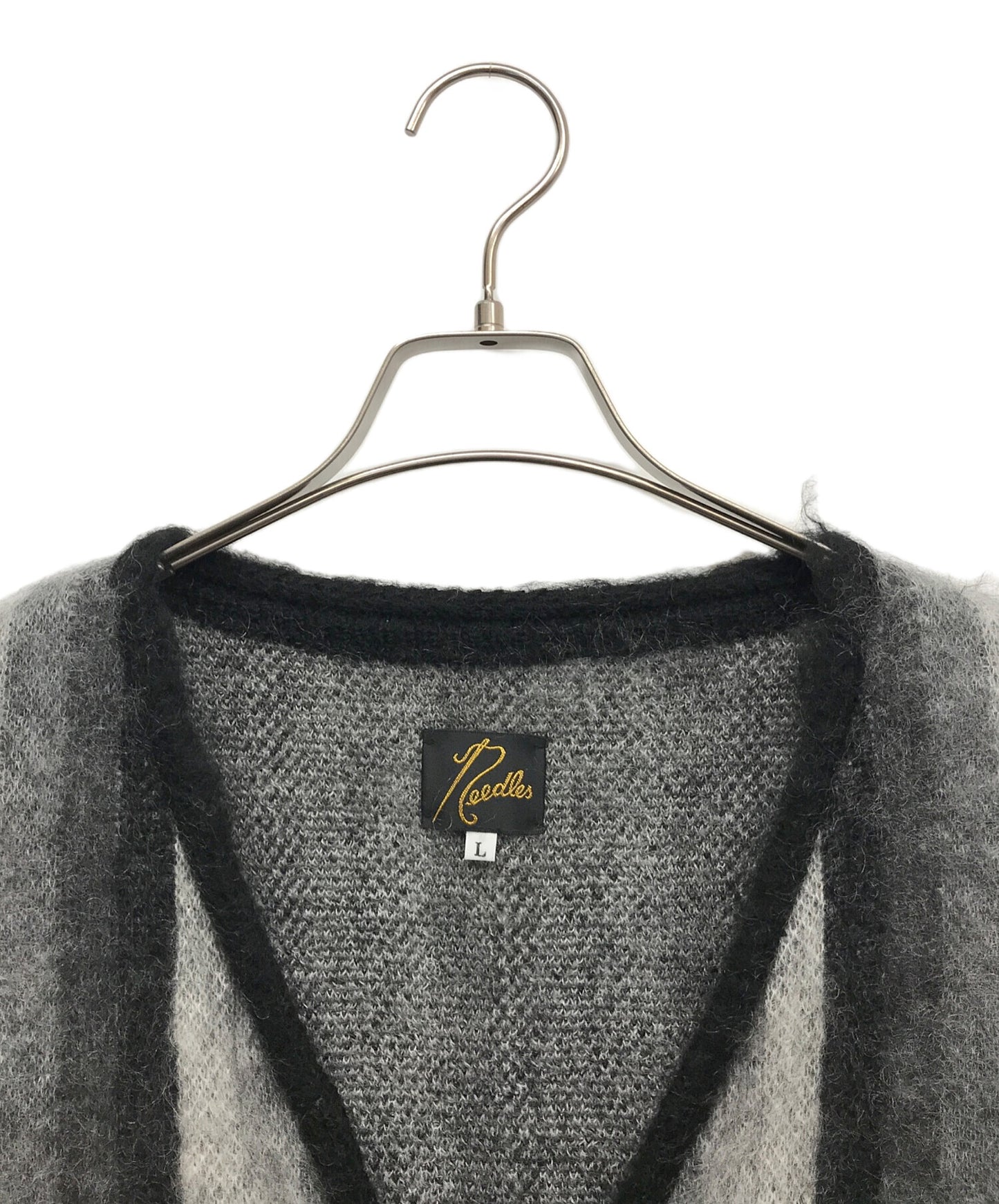 [Pre-owned] Needles Special order mohair striped cardigan knit J0340