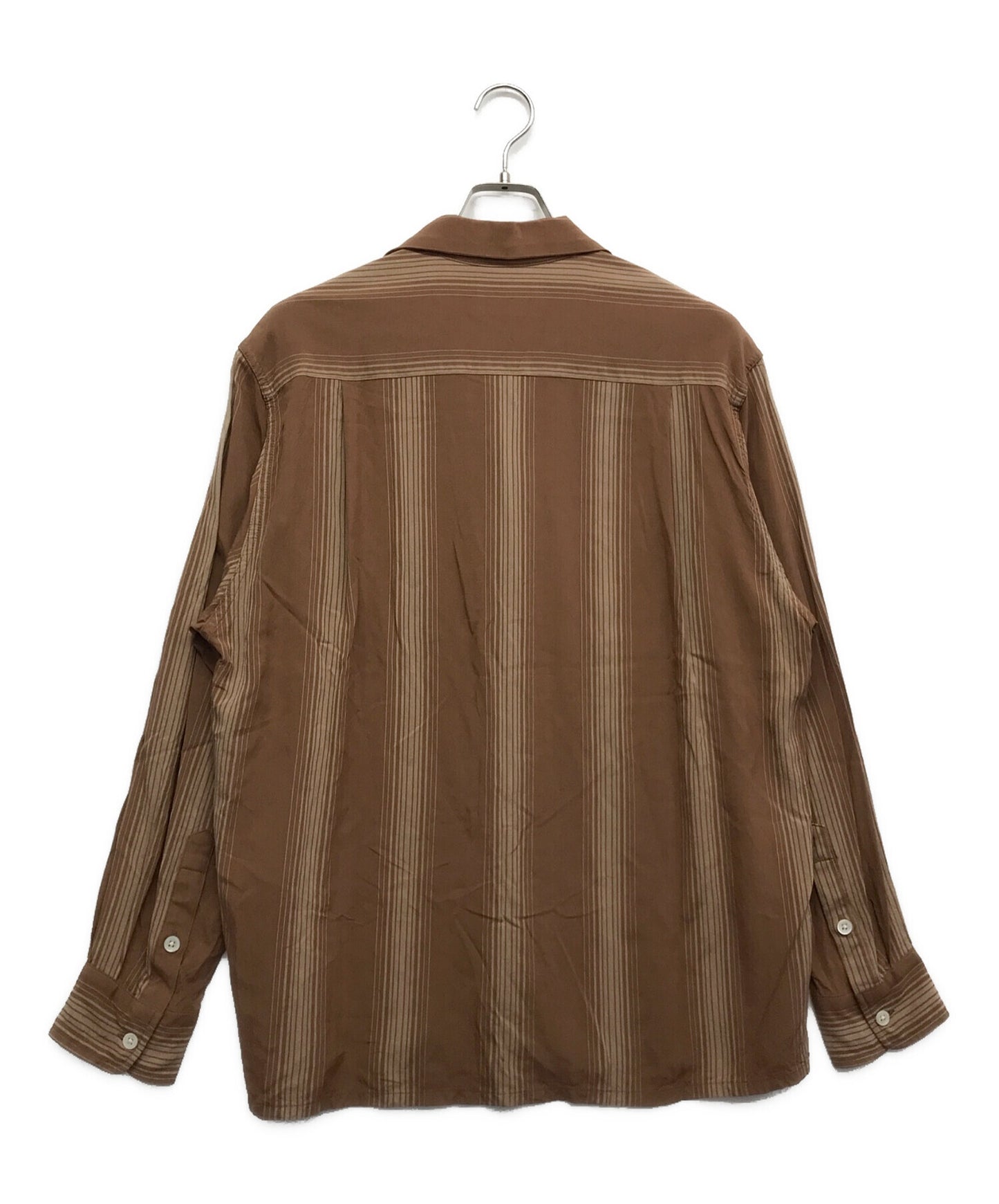 [Pre-owned] WACKO MARIA STRIPED OPEN COLLAR SHIRT/Striped open collar shirt shirt, long sleeve shirt