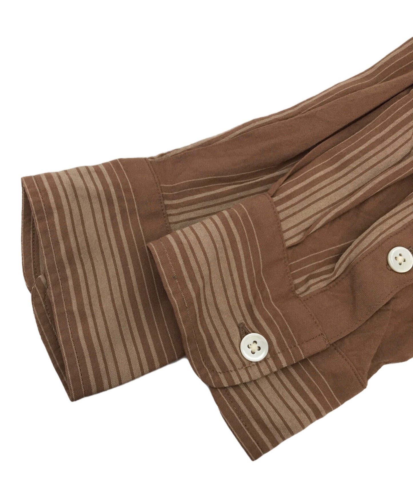 [Pre-owned] WACKO MARIA STRIPED OPEN COLLAR SHIRT/Striped open collar shirt shirt, long sleeve shirt