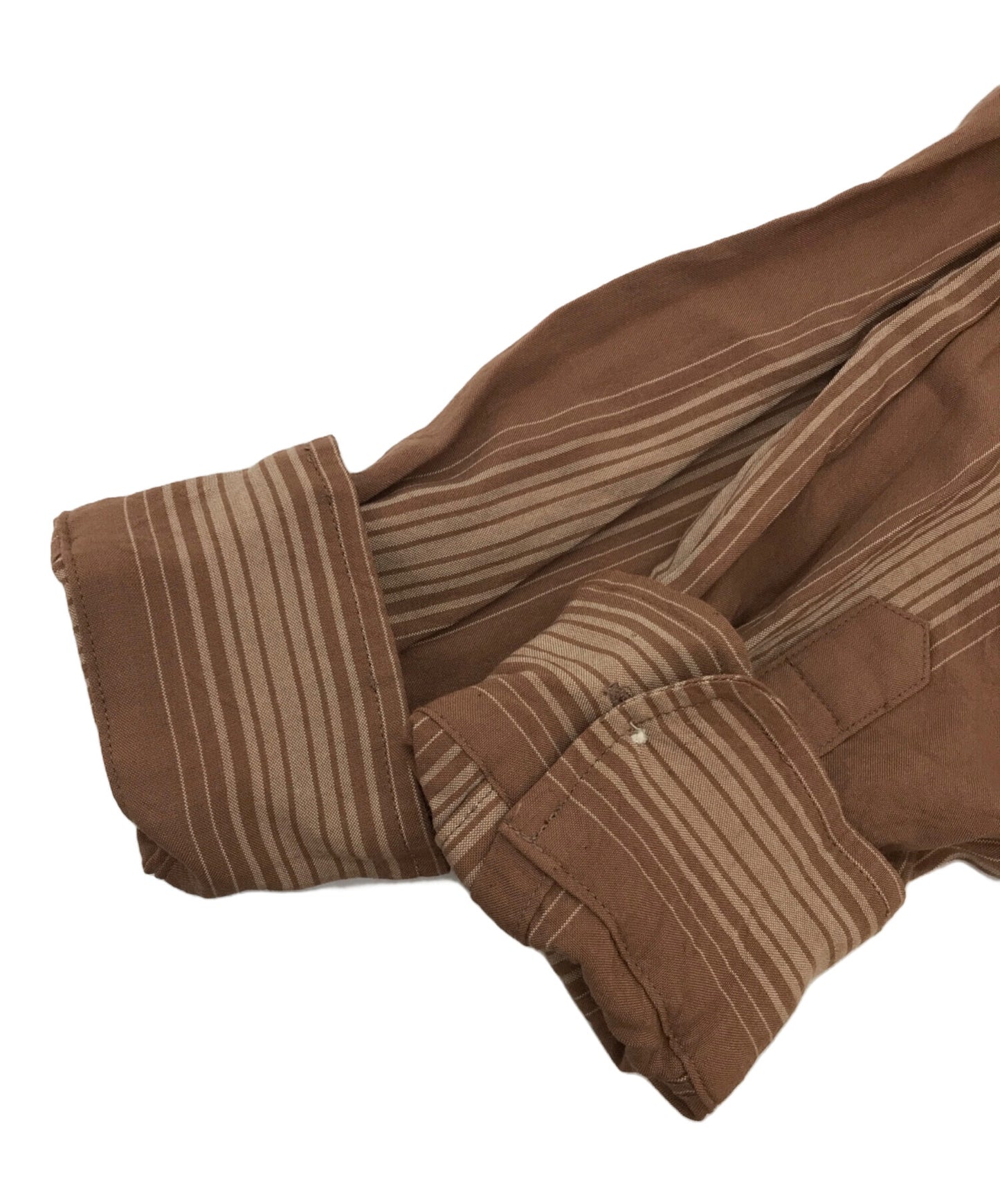 [Pre-owned] WACKO MARIA STRIPED OPEN COLLAR SHIRT/Striped open collar shirt shirt, long sleeve shirt