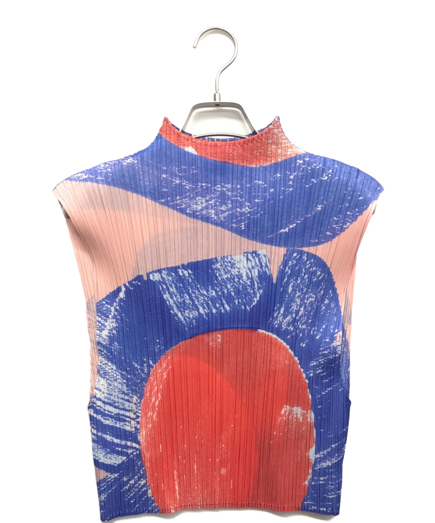 [Pre-owned] PLEATS PLEASE Sleeveless pleated blouse with all-over pattern PP51JK681