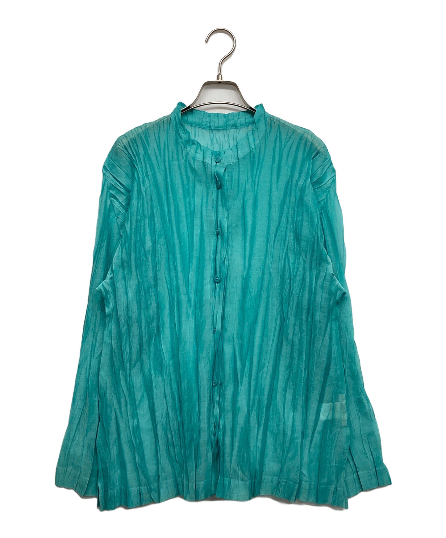 [Pre-owned] PLEATS PLEASE Sheer Pleated Blouse Long Sleeve Blouse Long Sleeve Blouse PP51FO222
