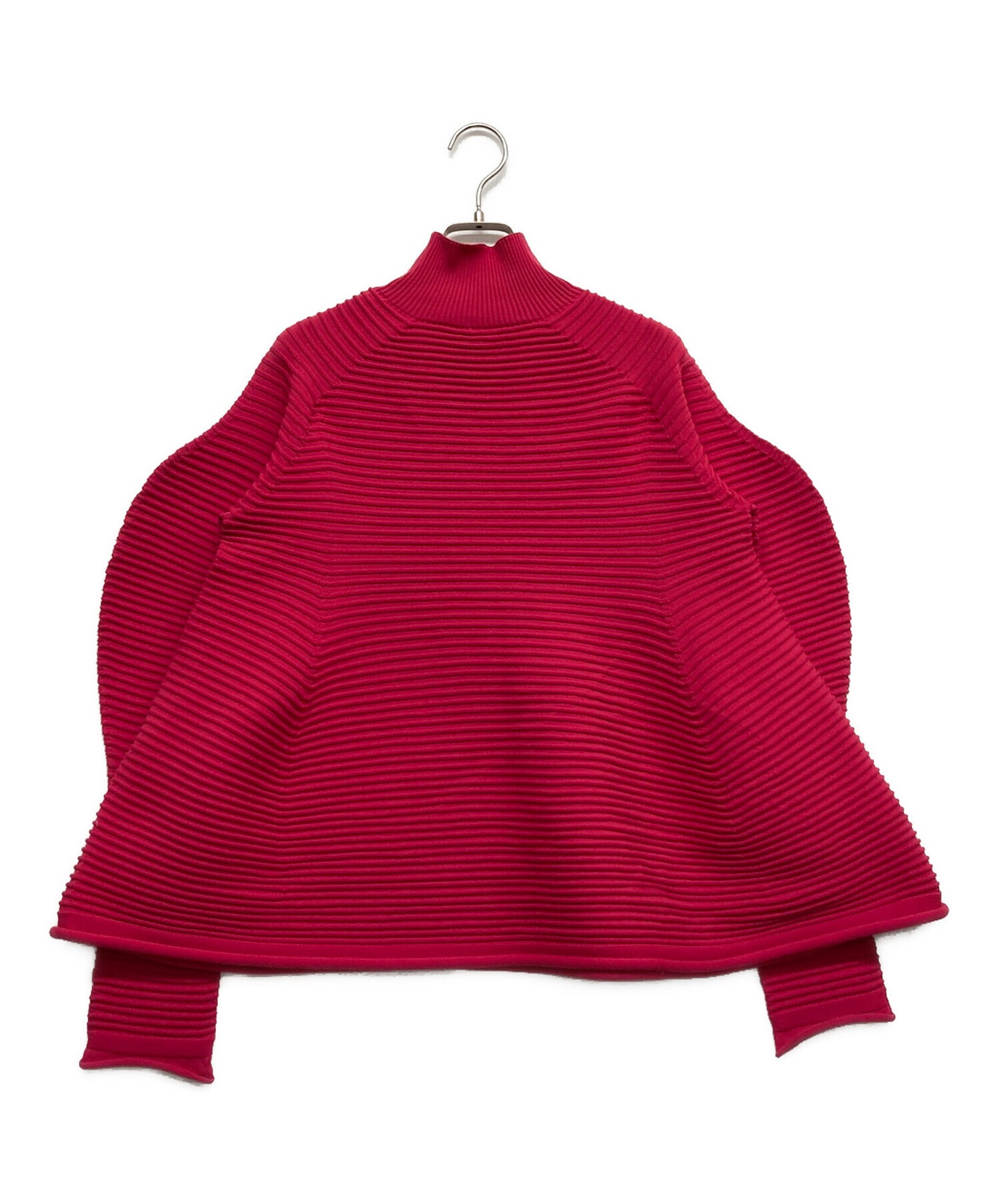 [Pre-owned] PLEATS PLEASE POWAN KNIT Modified High Neck Striped Knitwear Knit PP43KK811