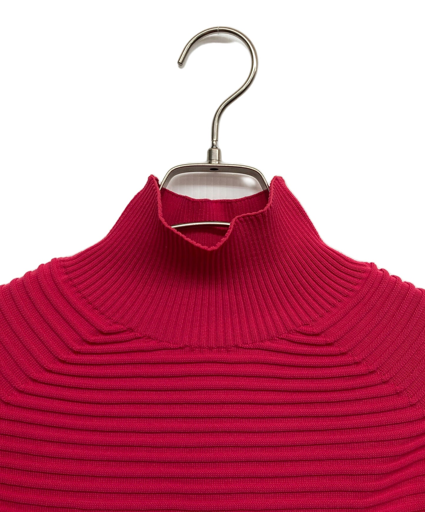 [Pre-owned] PLEATS PLEASE POWAN KNIT Modified High Neck Striped Knitwear Knit PP43KK811