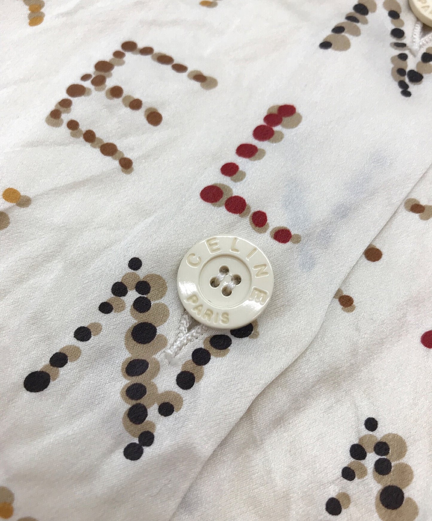 [Pre-owned] CELINE Cutout Logo Silk Shirt