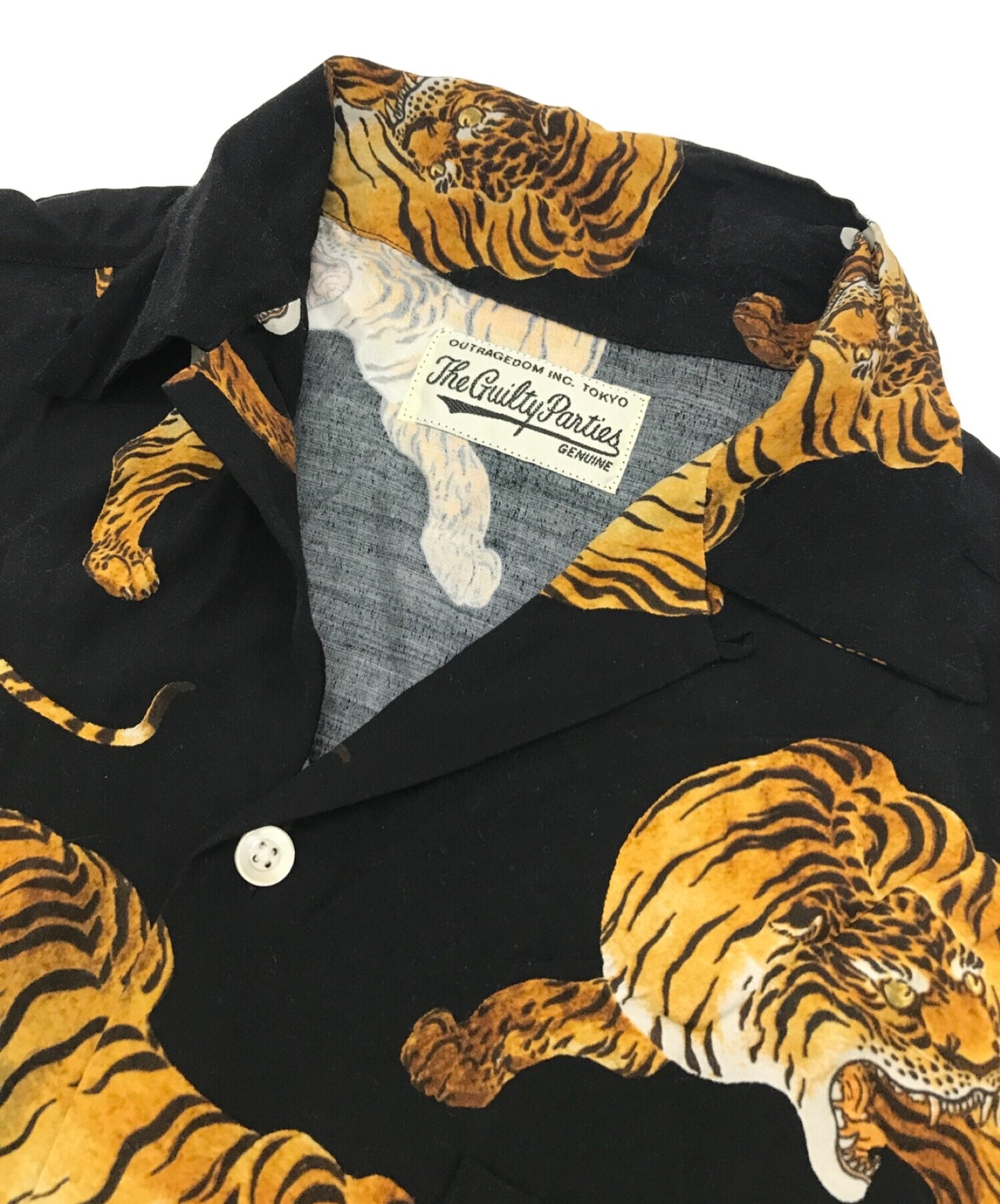 [Pre-owned] WACKO MARIA Tiger Pattern HAWAIIAN SHIRT S/S / Tiger / Standard / Open Collar / Aloha Shirt / Total Pattern 20fwe-wms-hi01