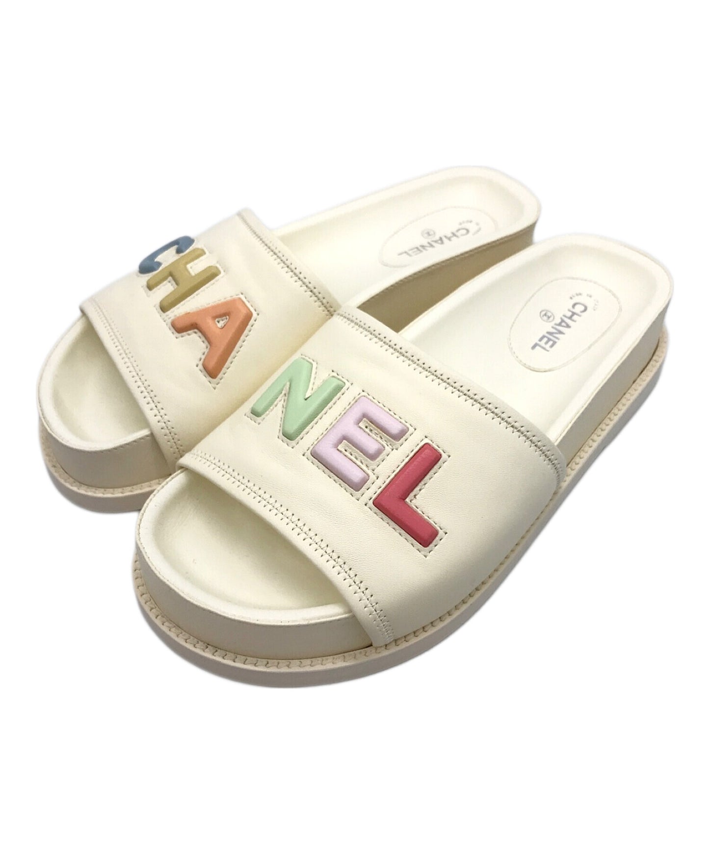 [Pre-owned] CHANEL Leather multicolor logo sandals / logo / leather / popular / standard G38933