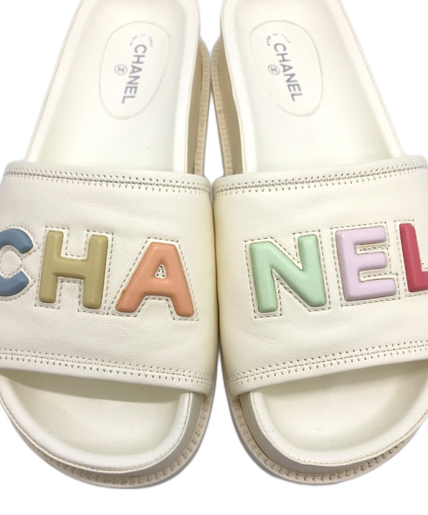 [Pre-owned] CHANEL Leather multicolor logo sandals / logo / leather / popular / standard G38933