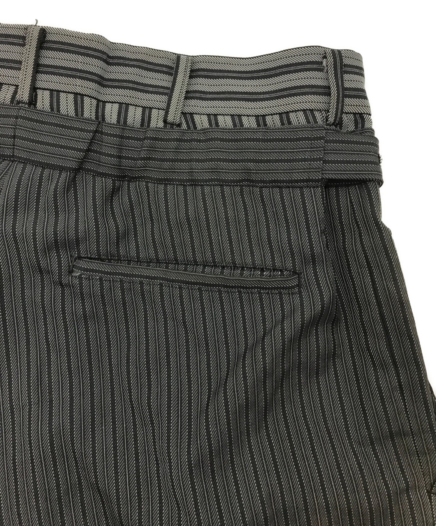 [Pre-owned] COMME des GARCONS HOMME PLUS AD2002 Striped Poly Shrunken Layered Pants Tapered Pants Icon PI-P019