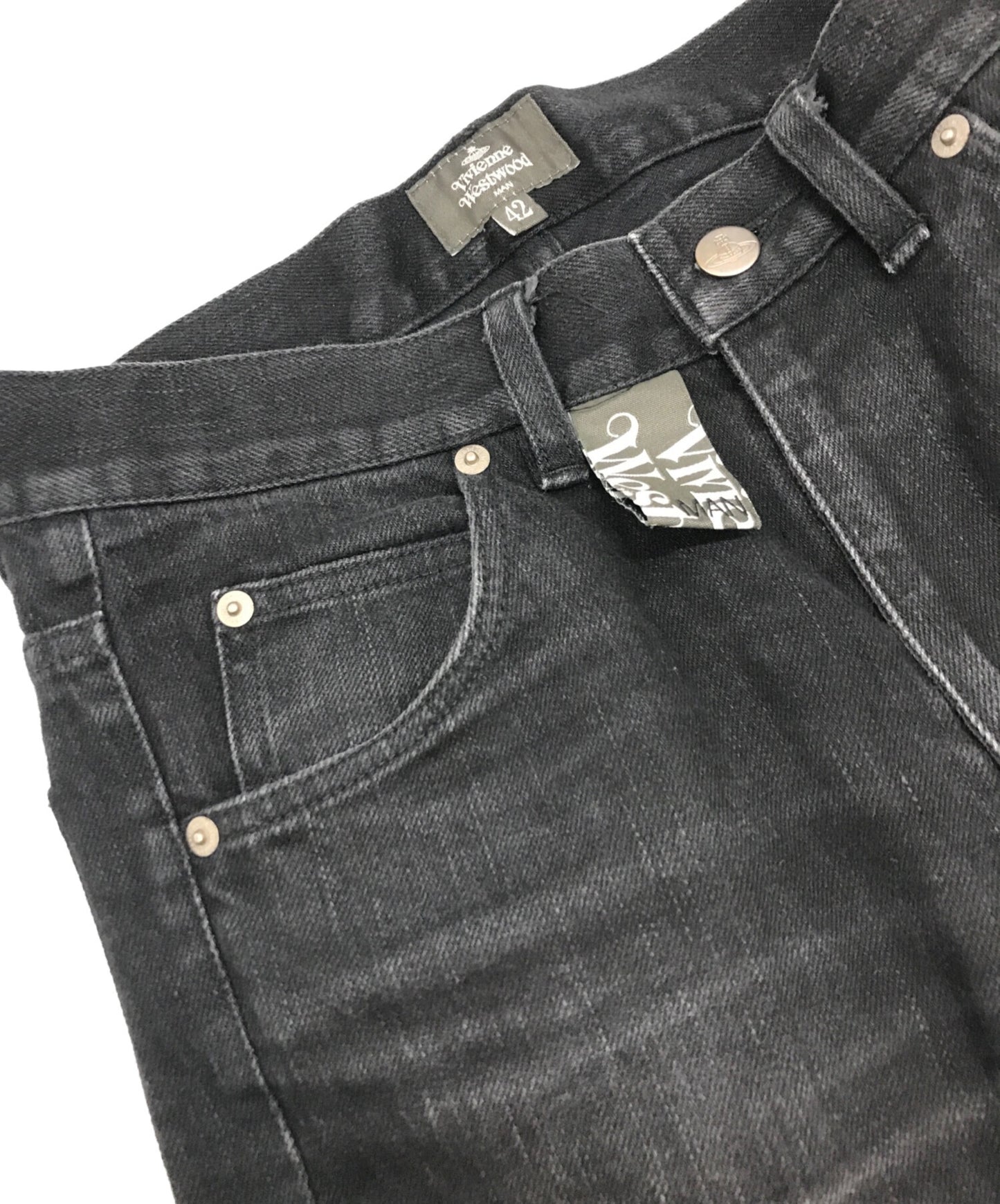 [Pre-owned] Vivienne Westwood man Orb Embroidered Skinny Denim Pants VW-V1-75568