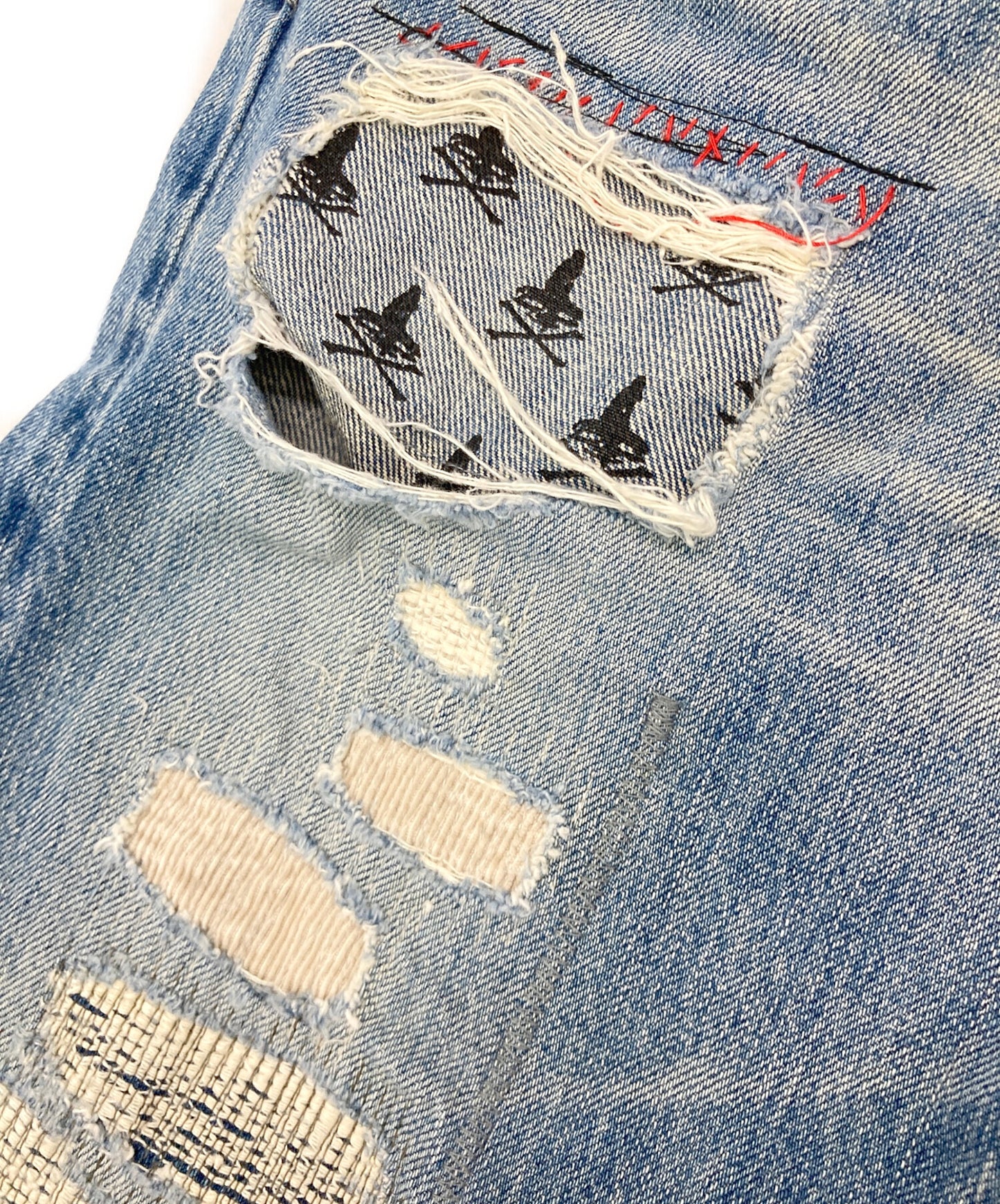 [Pre-owned] Hysteric Glamour Crash Repair Studded Denim Pants 0253AP19