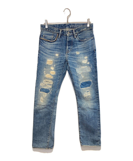 [Pre-owned] Hysteric Glamour Crash Repair Denim Pants 0242AP03
