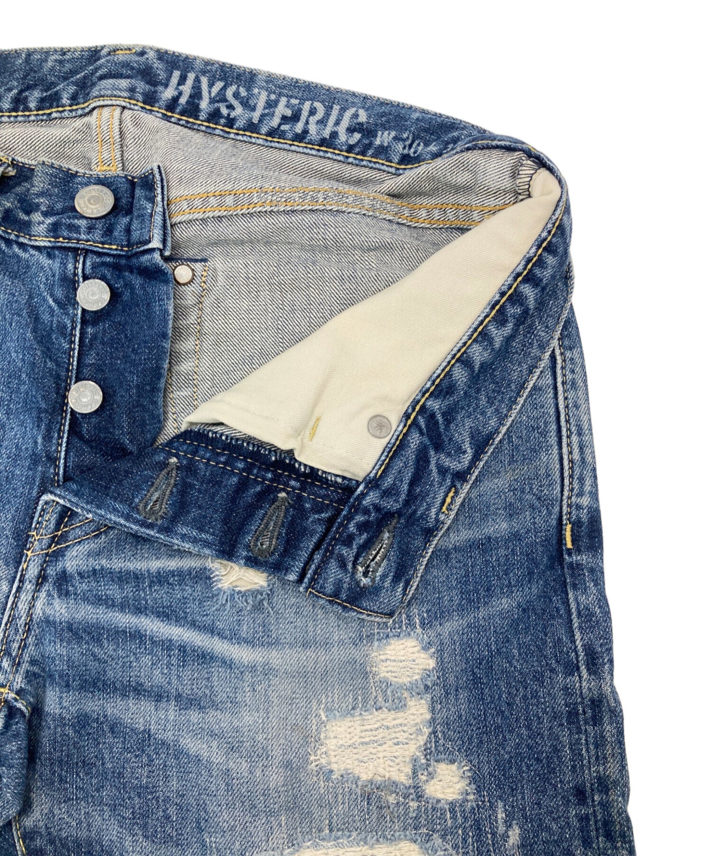 [Pre-owned] Hysteric Glamour Crash Repair Denim Pants 0242AP03