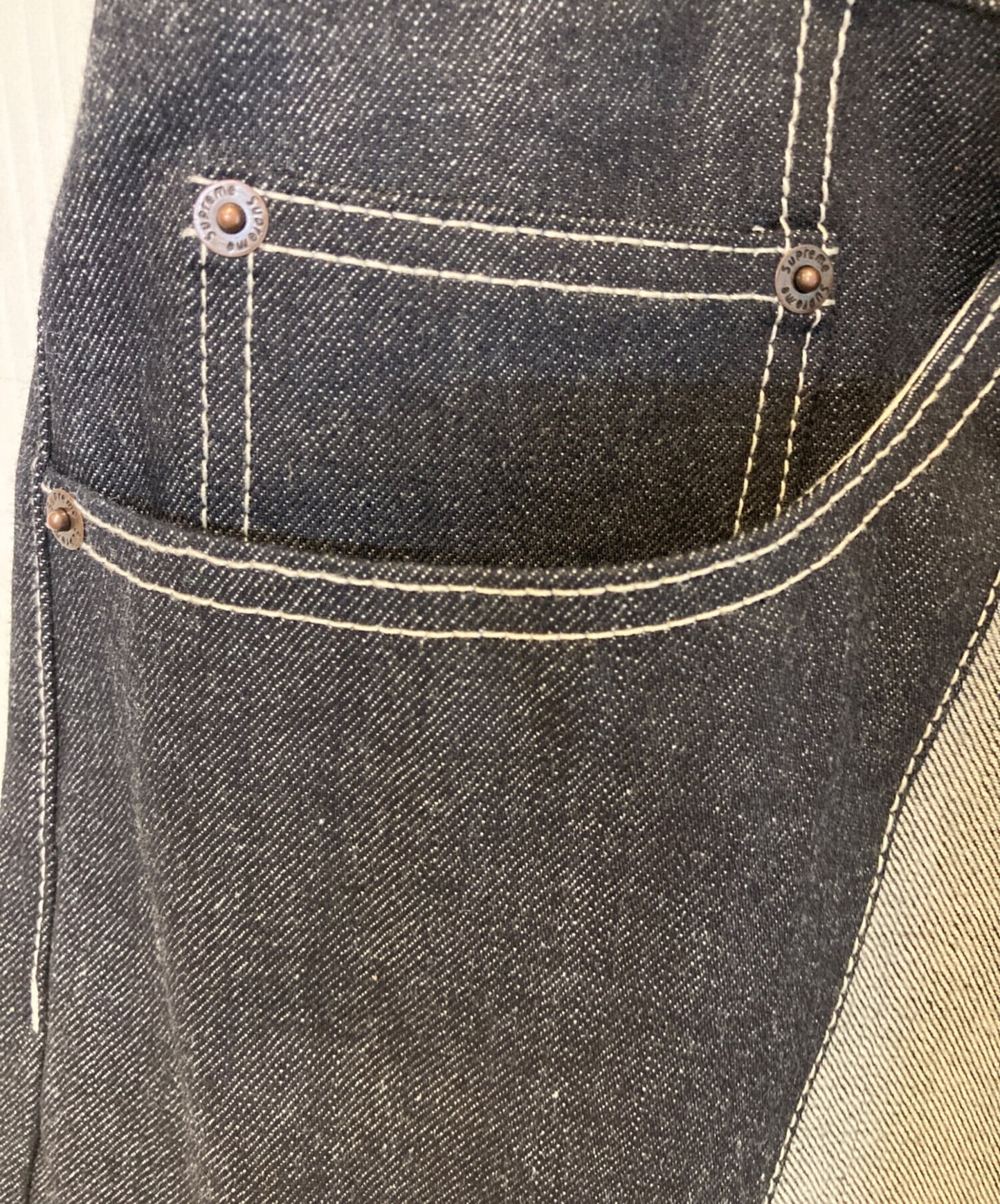 [Pre-owned] SUPREME Paneled Stripe Baggy Jean