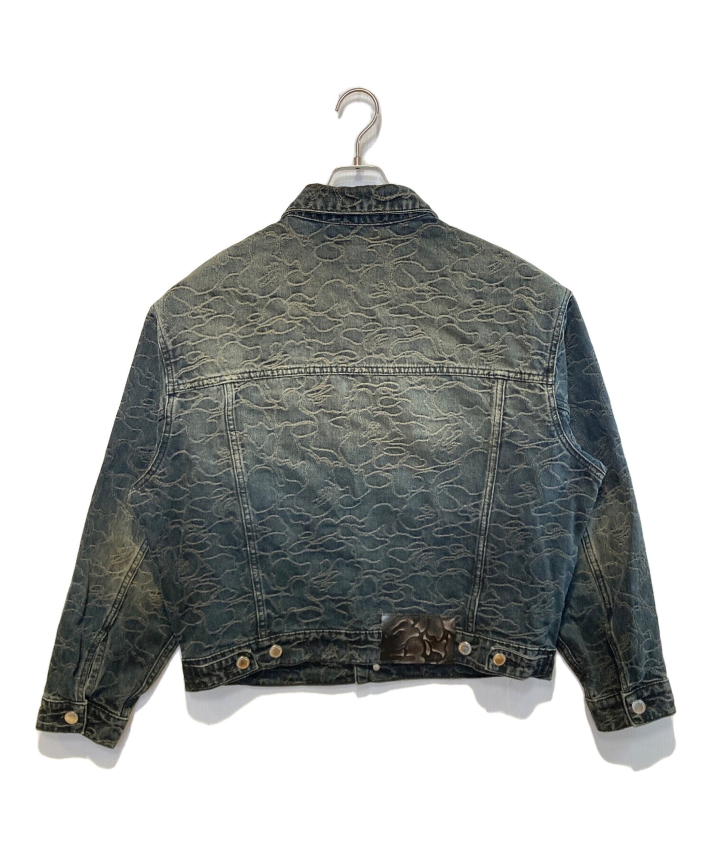 [Pre-owned] A BATHING APE LINE CAMO JACQUARD 13OZ DENIM JACKET 001ljl301310m