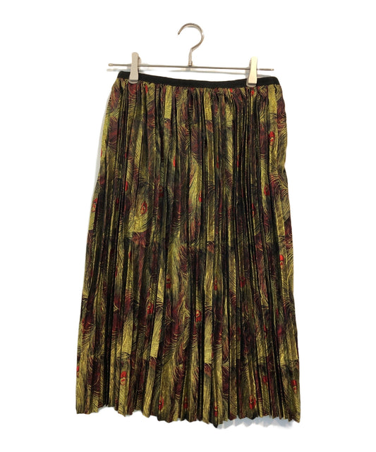 [Pre-owned] tricot COMME des GARCONS Peacock-Pattern Pleated Skirt TN-S210