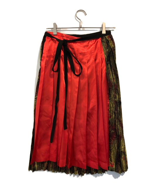 [Pre-owned] tricot COMME des GARCONS Peacock-Pattern Pleated Skirt TN-S210