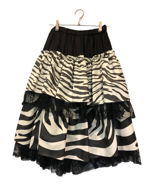 [Pre-owned] COMME des GARCONS Zebra Pattern Frilled Skirt GJ-S007