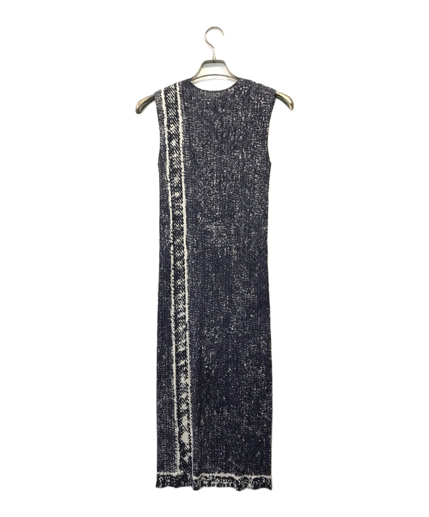 [Pre-owned] PLEATS PLEASE trail denim pleated dress PP31JH425